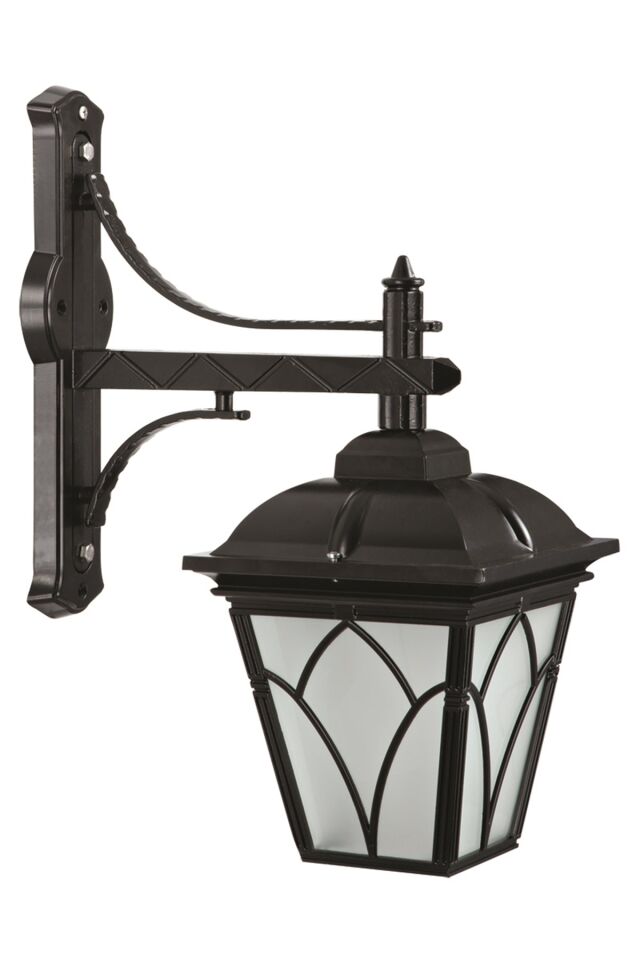 Bahçe Aplik E27 12W 40x23cm Alüminyum Siyah Dorbien-BAP-68043-BSY-M1-OP