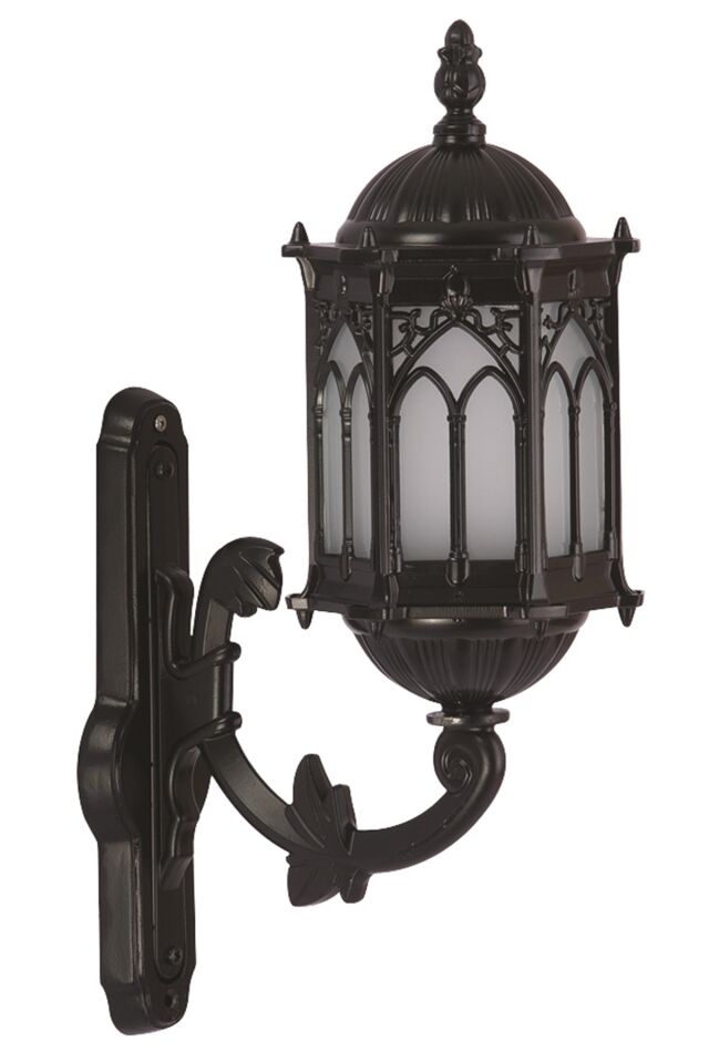 Bahçe Aplik E27 12W 34x20cm Alüminyum Siyah Dorbien-BAP-68051-BSY-M2-OP