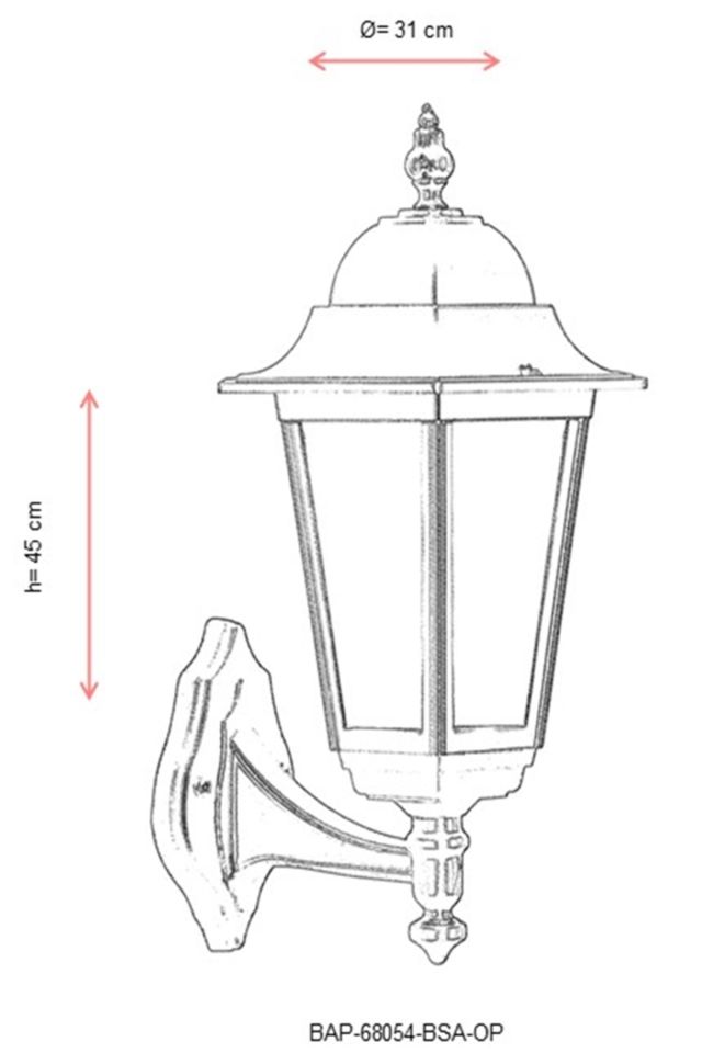 Bahçe Aplik E27 12W 31cm Alüminyum Sarı Dorbien-BAP-68054-BSA-OP