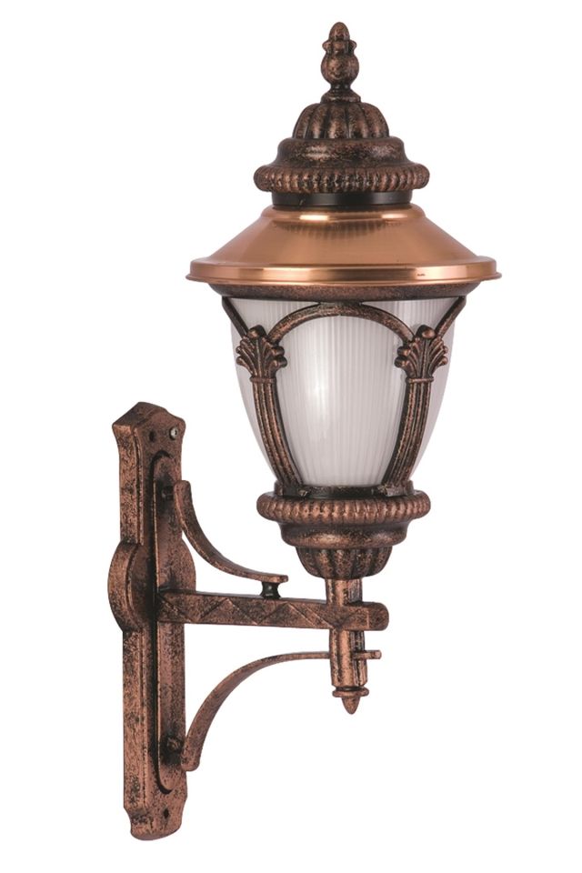 Bahçe Aplik E27 12W 42x25cm Alüminyum Kahverengi Dorbien-BAP-68057-BKR-OP