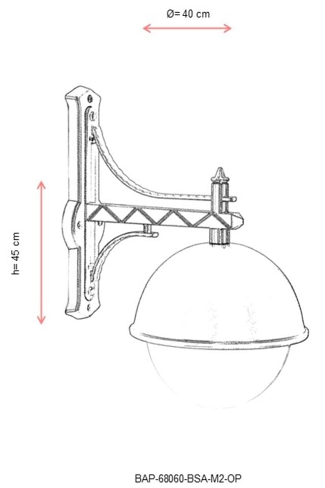 Bahçe Aplik E27 12W 40cm Alüminyum Sarı Dorbien-BAP-68060-BSA-M2-OP