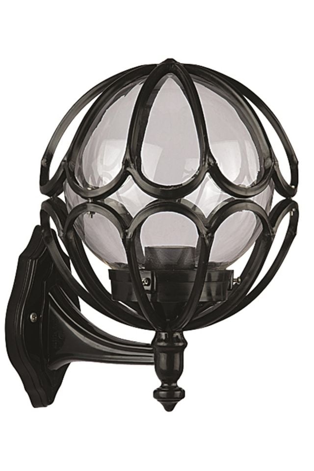 Bahçe Aplik E27 12W 25x25cm Alüminyum Siyah Dorbien-BAP-68081-BSY-M1-OP