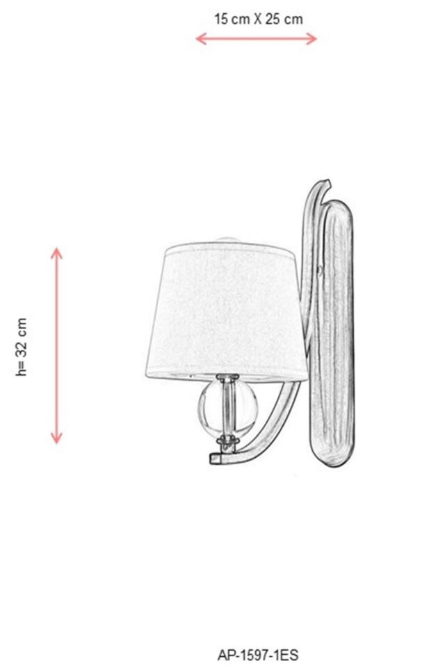 Dorinda Aplik E27 12W 15x25cm Metal Eskitme Avonni-AP-1597-1ES