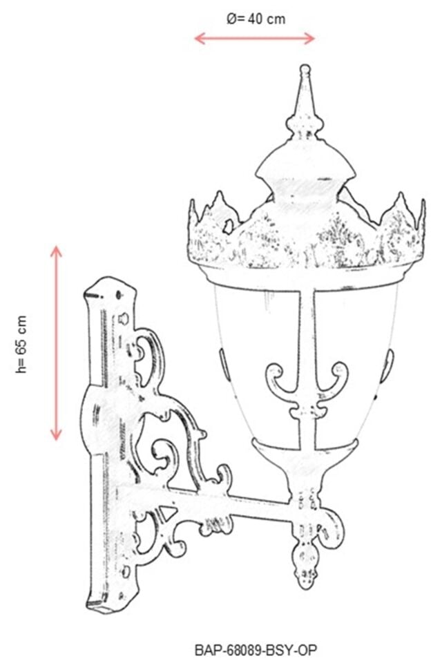 Bahçe Aplik E27 12W 40cm Alüminyum Siyah Dorbien-BAP-68089-BSY-OP