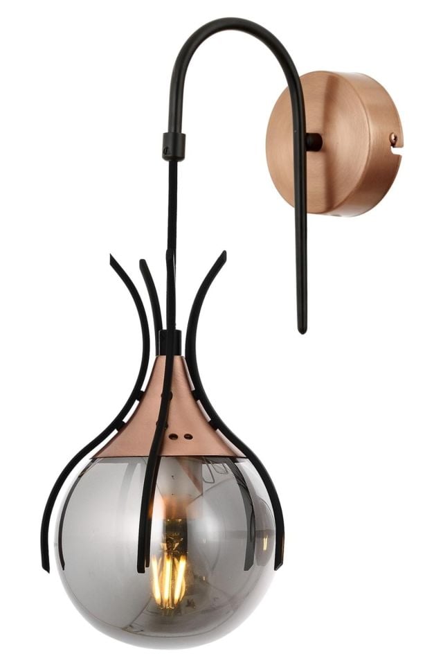 Kasım Aplik E27 12W 13x18cm Metal Siyah Avonni-AP-1766-1BSY