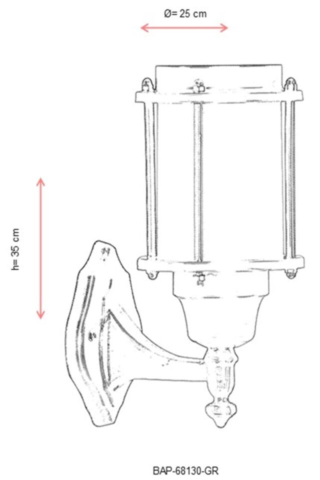 Bahçe Aplik E27 12W 25cm Alüminyum Gri Dorbien-BAP-68130-GR