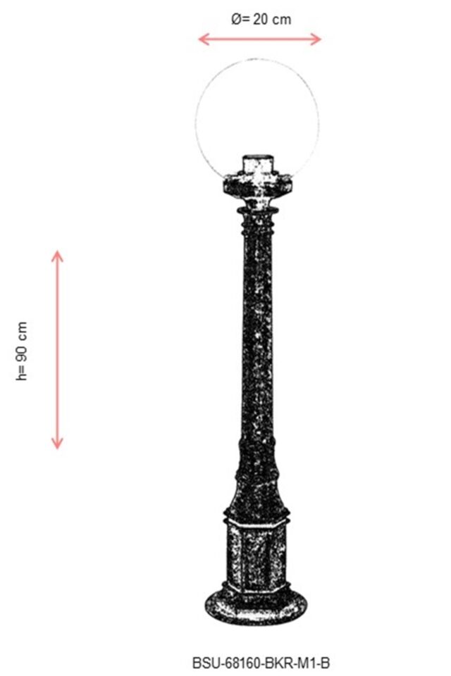 Bahçe Set Üstü Aydınlatma E27 12W 20cm ABS Kahverengi Dorbien-BSU-68160-BKR-M1-B