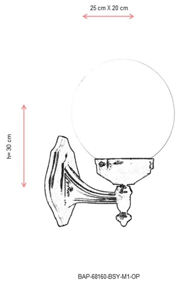 Bahçe Aplik E27 12W 25x20cm ABS Siyah Dorbien-BAP-68160-BSY-M1-OP