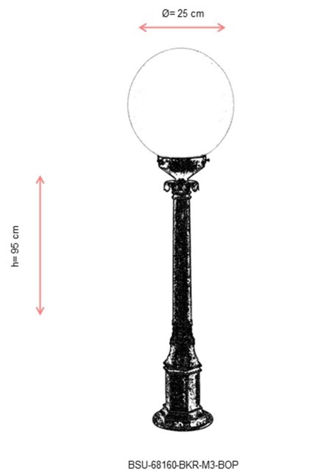 Bahçe Set Üstü Aydınlatma E27 12W 25cm ABS Kahverengi Dorbien-BSU-68160-BKR-M3-BOP