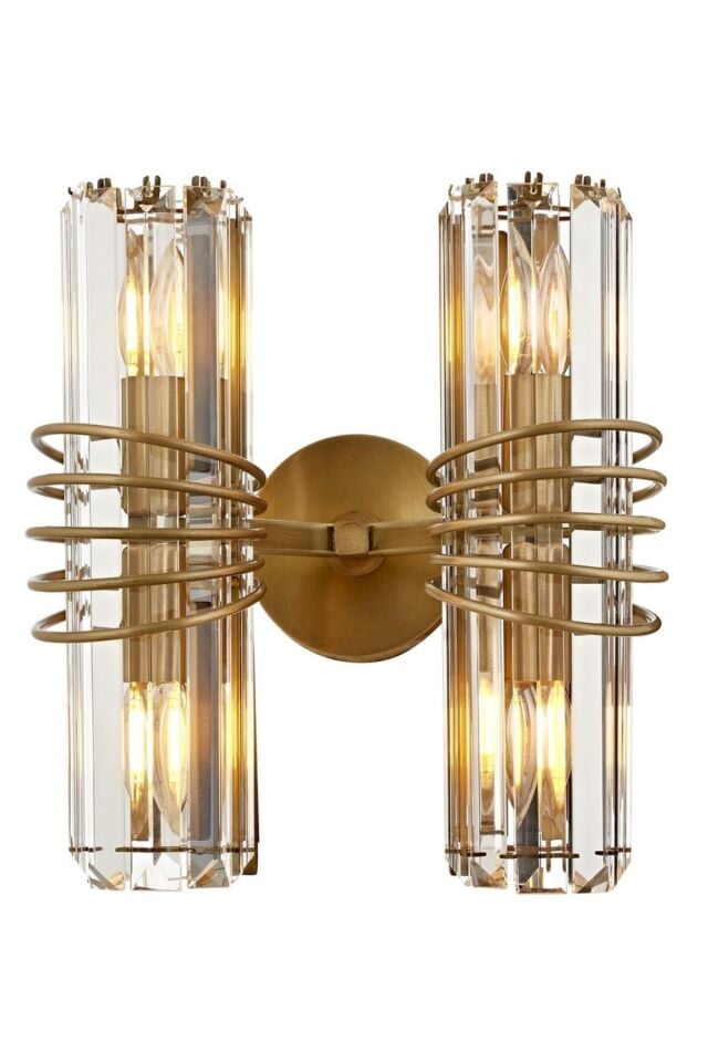 Parşömen Aplik E14 24W 30x20cm Metal Eskitme Avonni-AP-1906-2E