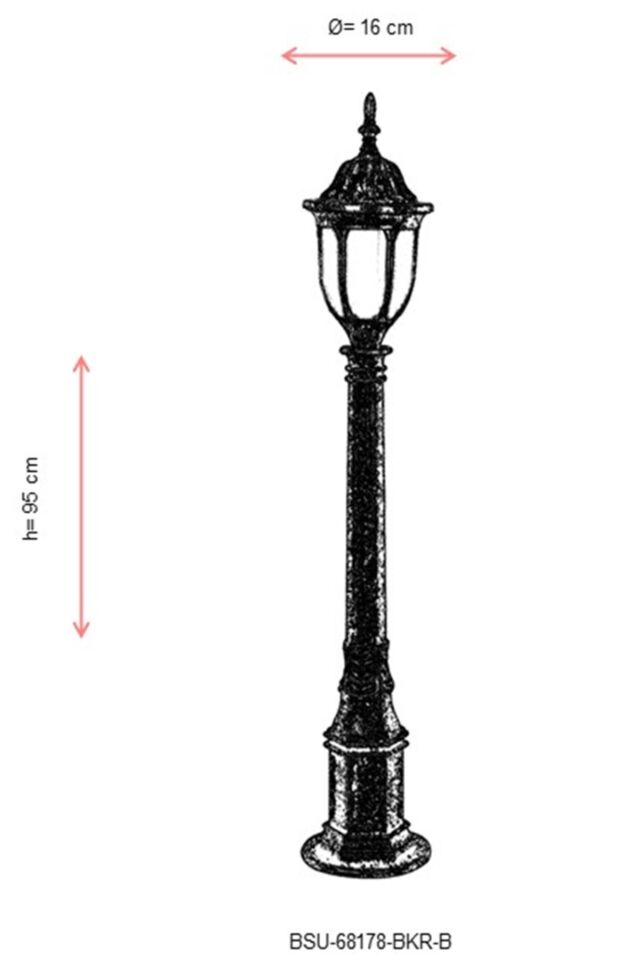 Bahçe Set Üstü Aydınlatma E27 12W 16cm ABS Kahverengi Dorbien-BSU-68178-BKR-B