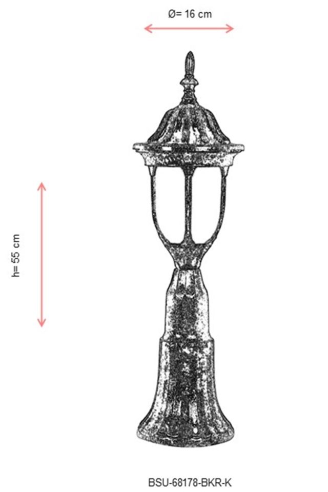 Bahçe Set Üstü Aydınlatma E27 12W 16cm ABS Kahverengi Dorbien-BSU-68178-BKR-K