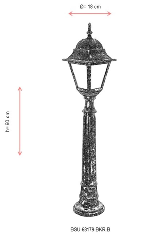Bahçe Set Üstü Aydınlatma E27 12W 18cm ABS Kahverengi Dorbien-BSU-68179-BKR-B