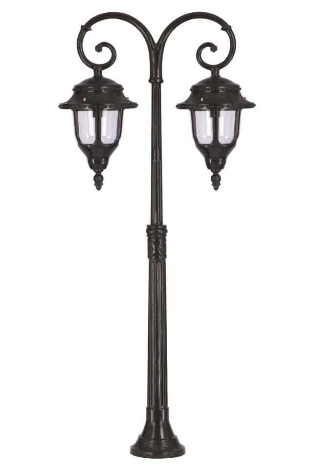 Bahçe Set Üstü Aydınlatma E27 24W 60x25cm Çelik Boru Siyah Dorbien-BSU-68180-2BSY