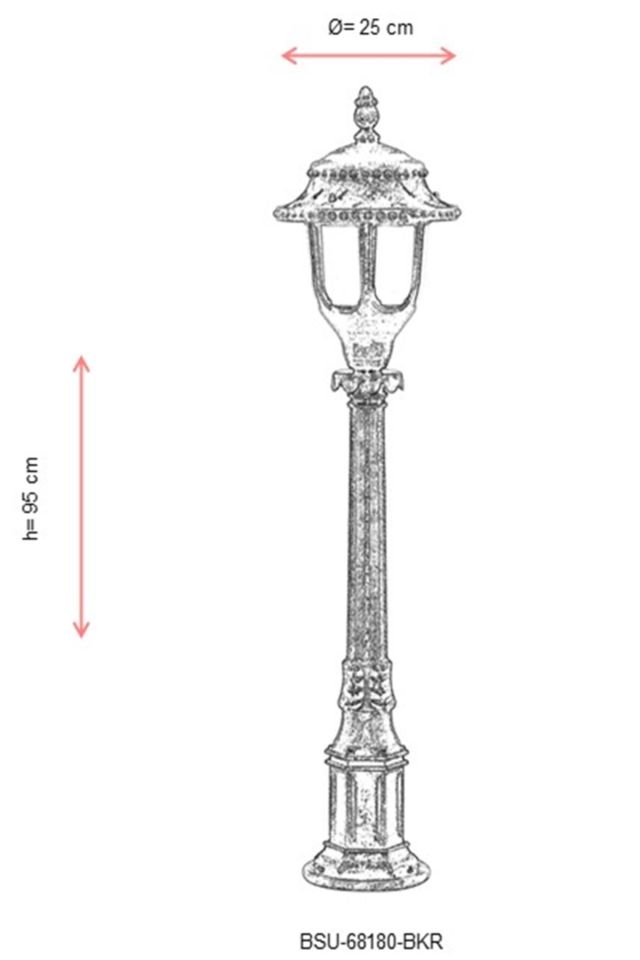Bahçe Set Üstü Aydınlatma E27 12W 25cm ABS Kahverengi Dorbien-BSU-68180-BKR