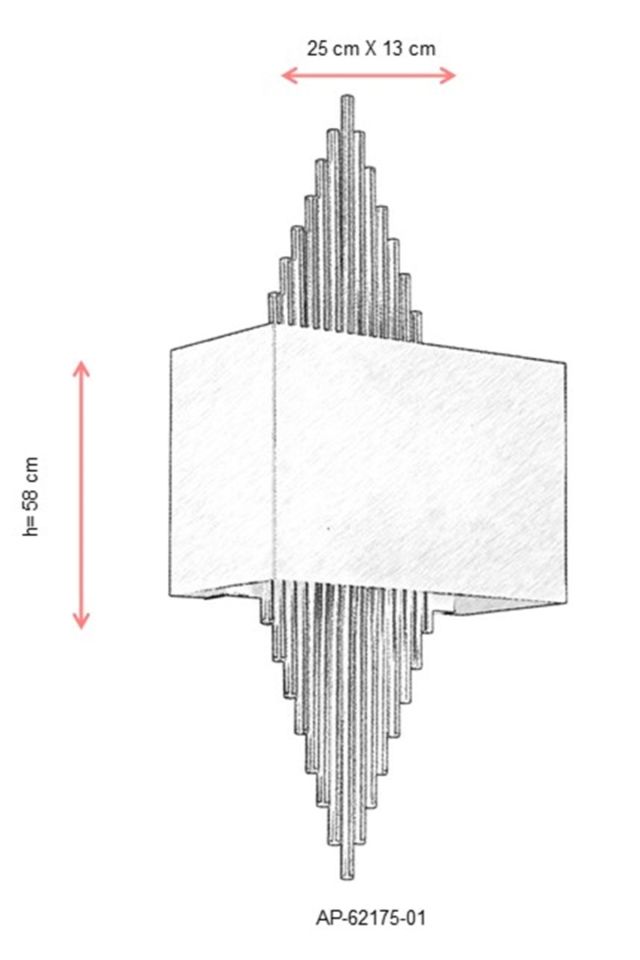 Kavalcı Aplik E14 6W 25x13cm Metal Siyah Avonni-AP-62175-01