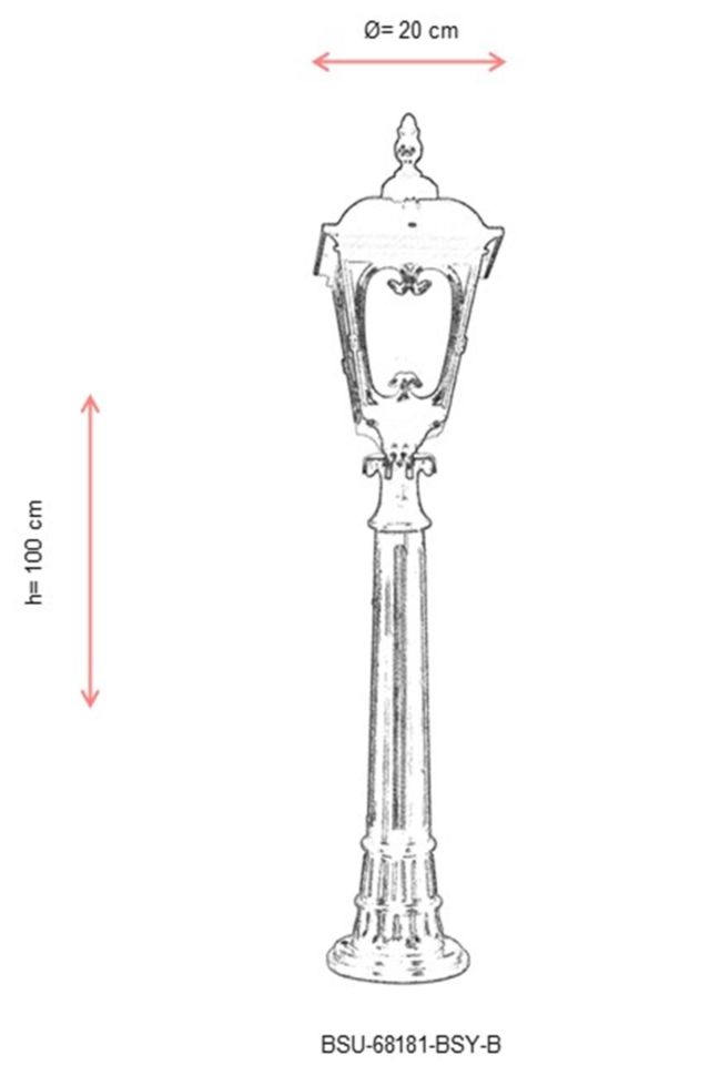 Bahçe Set Üstü Aydınlatma E27 12W 20cm Çelik Boru Siyah Dorbien-BSU-68181-BSY-B