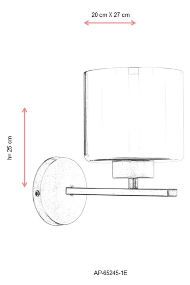 Oval Aplik E27 12W 20x27cm Metal Eskitme Dorbien-AP-65245-1E