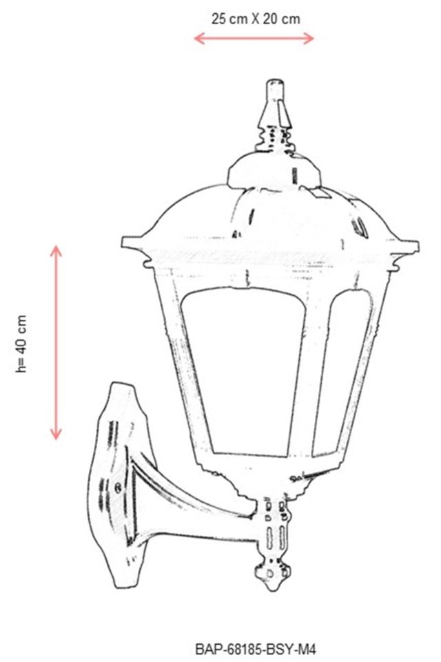 Bahçe Aplik E27 12W 25x20cm ABS Siyah Dorbien-BAP-68185-BSY-M4