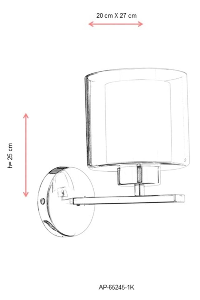 Oval Aplik E27 12W 20x27cm Metal Krom Dorbien-AP-65245-1K