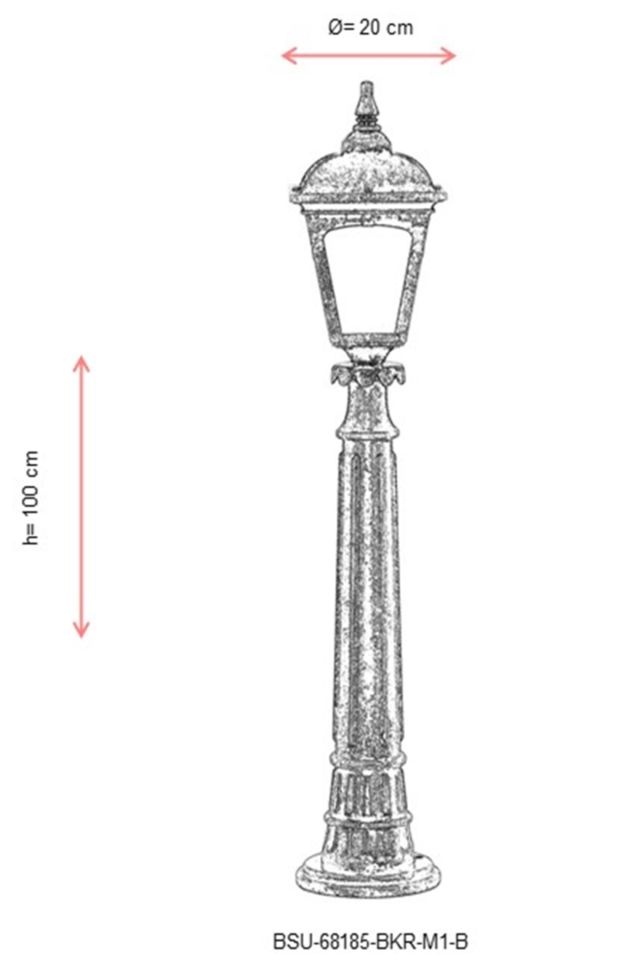 Bahçe Set Üstü Aydınlatma E27 12W 20cm ABS Kahverengi Dorbien-BSU-68185-BKR-M1-B