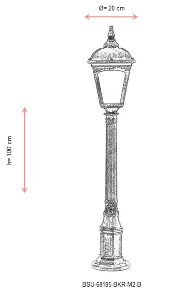 Bahçe Set Üstü Aydınlatma E27 12W 20cm ABS Kahverengi Dorbien-BSU-68185-BKR-M2-B