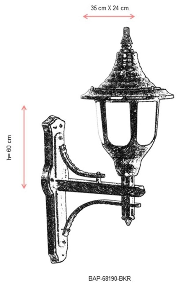 Bahçe Aplik E27 12W 35x24cm ABS Kahverengi Dorbien-BAP-68190-BKR