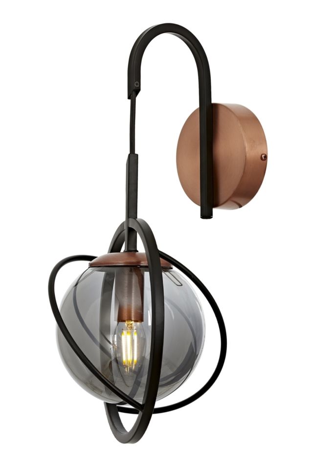 Rumple Aplik E14 6W 22x24cm Metal Siyah Avonni-AP-1850-1BSY