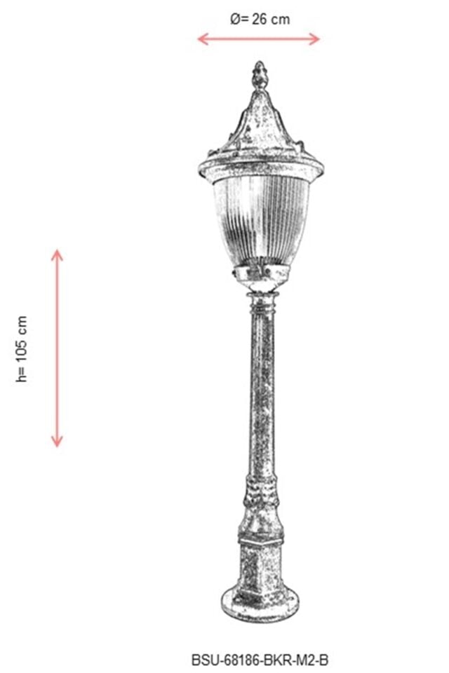 Bahçe Set Üstü Aydınlatma E27 12W 26cm ABS Kahverengi Dorbien-BSU-68186-BKR-M2-B