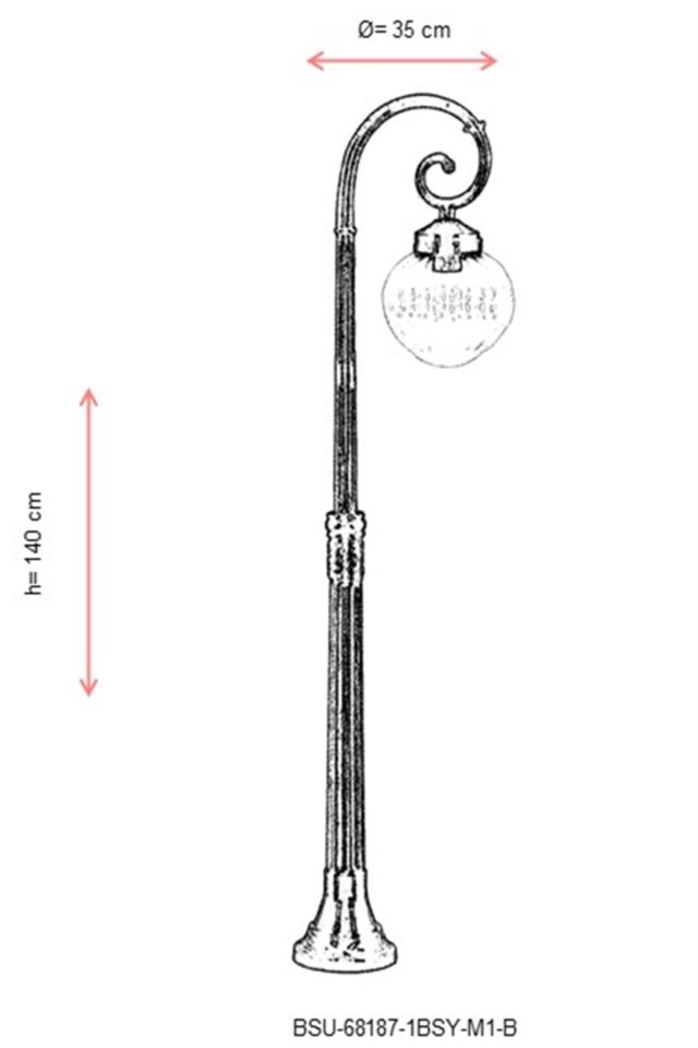 Bahçe Set Üstü Aydınlatma E27 12W 35cm Alüminyum Siyah Dorbien-BSU-68187-1BSY-M1-B