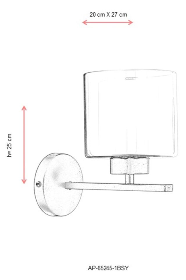 Oval Aplik E27 12W 20x27cm Metal Siyah Dorbien-AP-65245-1BSY
