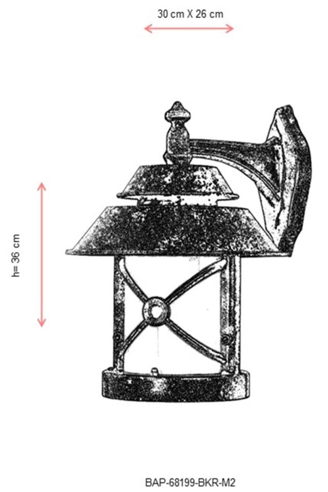 Bahçe Aplik E27 12W 30x26cm ABS Kahverengi Dorbien-BAP-68199-BKR-M2