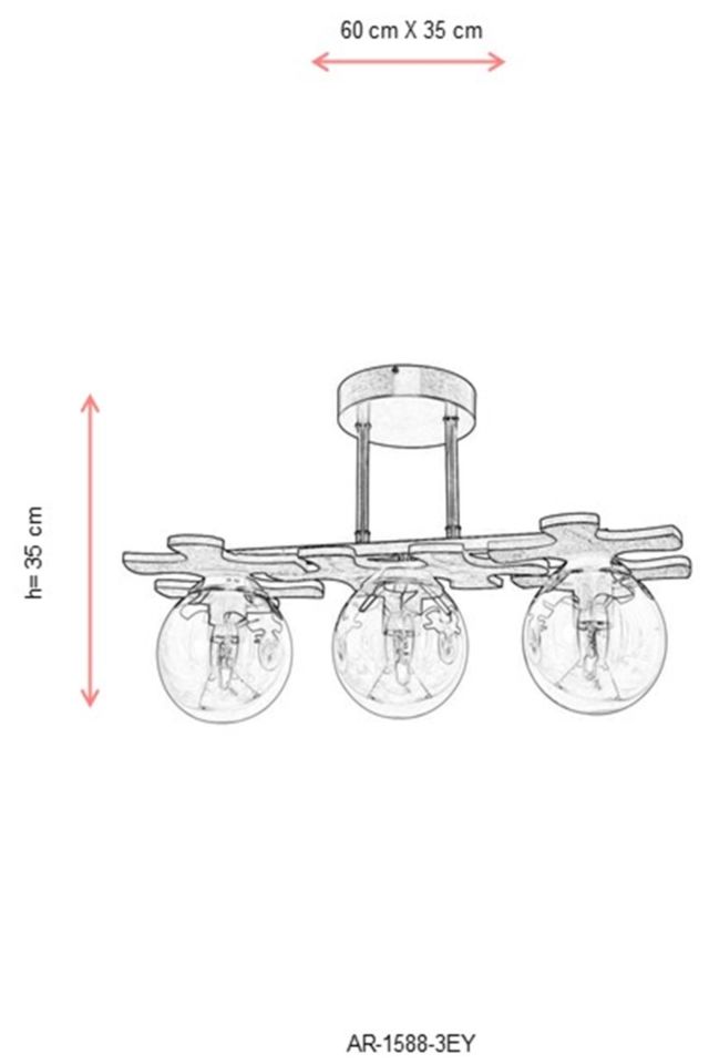 Tosya Modern Avize E27 36W 60x35cm Metal Eskitme Avonni-AR-1588-3EY