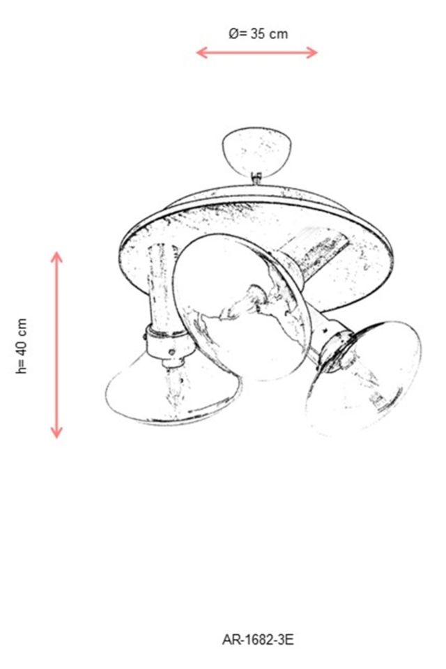 Mushroom Modern Avize E14 18W 35cm Metal Eskitme Avonni-AR-1682-3E