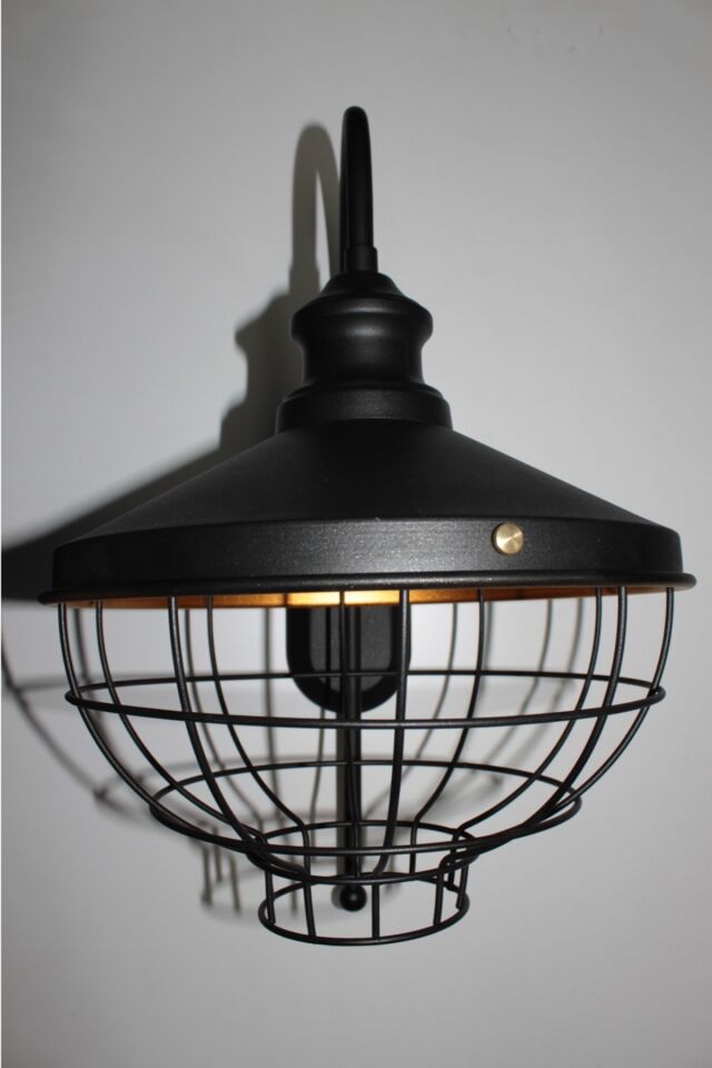 Akasya Aplik E27 12W 30x35cm Metal Siyah Avonni-AP-4106-M1-BSY