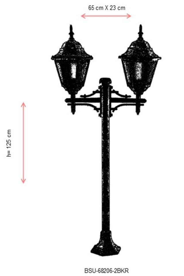 Bahçe Set Üstü Aydınlatma E27 24W 65x23cm ABS Kahverengi Dorbien-BSU-68206-2BKR