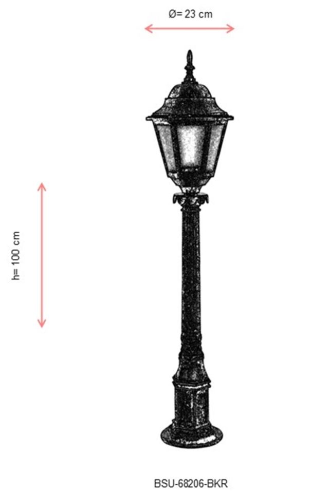 Bahçe Set Üstü Aydınlatma E27 12W 23cm ABS Kahverengi Dorbien-BSU-68206-BKR