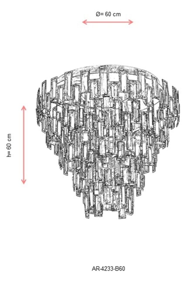 Şat Modern Avize E14 72W 60cm Metal Bal Patina Avonni-AR-4233-B60