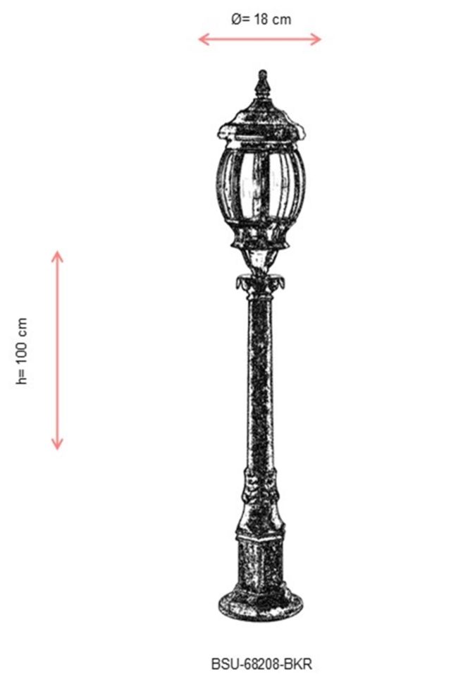 Bahçe Set Üstü Aydınlatma E27 12W 18cm ABS Kahverengi Dorbien-BSU-68208-BKR