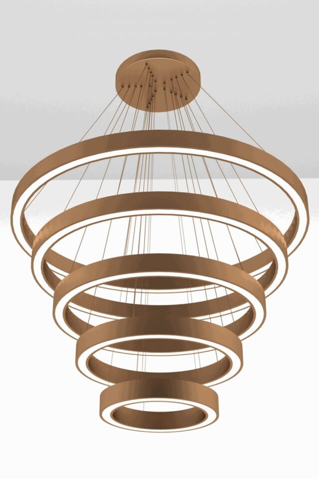 Ada Modern Avize LED 440W 120cm Metal Sarı Avonni-AV-1573-BSA-120-100-80-60