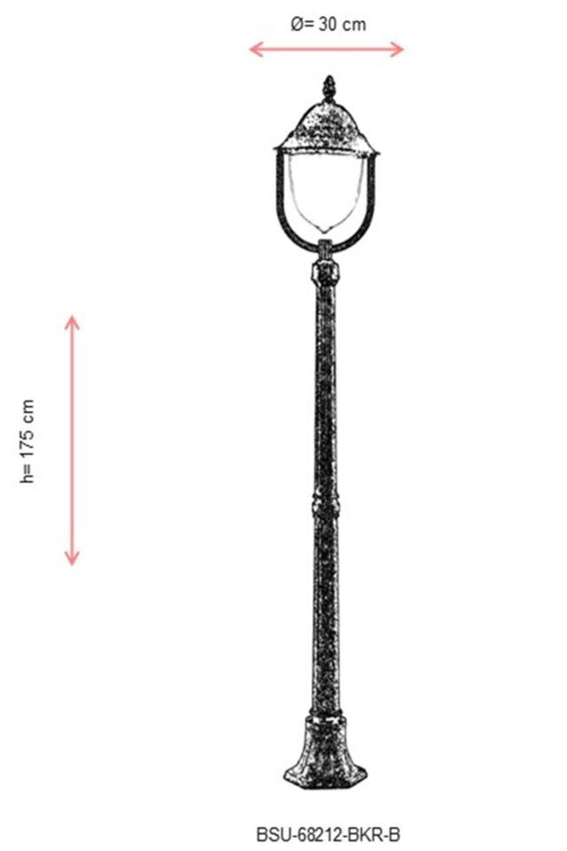Bahçe Set Üstü Aydınlatma E27 12W 30cm Alüminyum Kahverengi Dorbien-BSU-68212-BKR-B