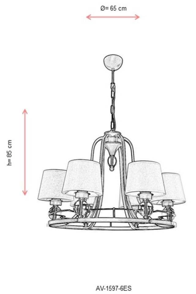 Dorinda Modern Avize E27 72W 65cm Metal Eskitme Avonni-AV-1597-6ES