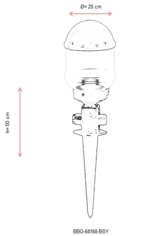 Bahçe Bollard E27 12W 20cm ABS Siyah Dorbien-BBO-68168-BSY