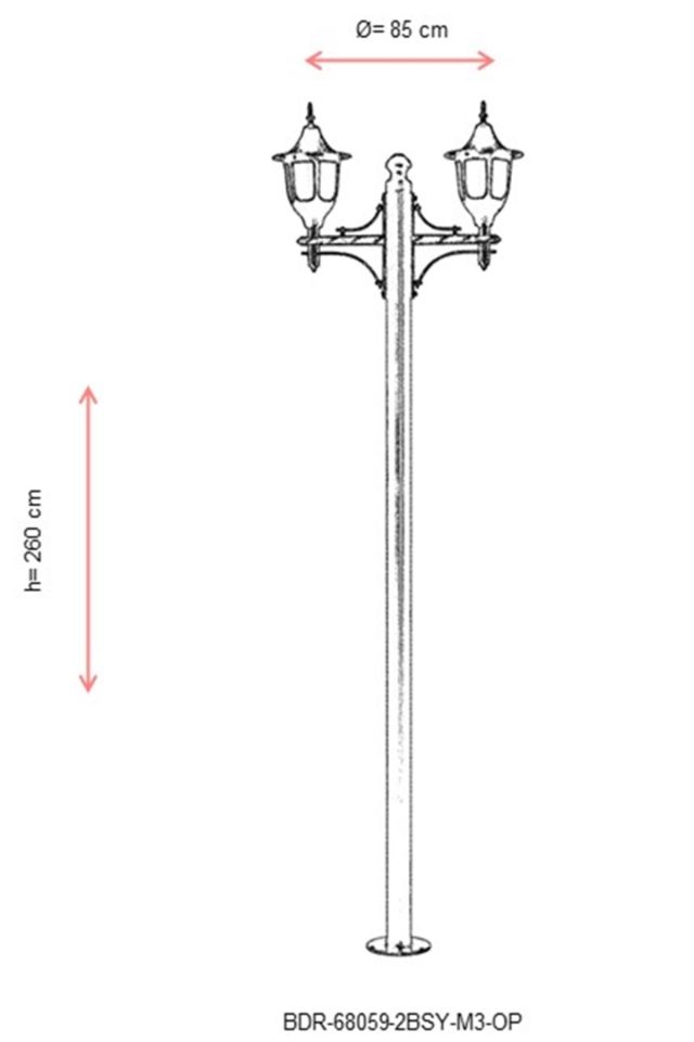 Bahçe Direkleri E27 24W 85cm Alüminyum Sarı/Siyah Dorbien-BDR-68059-2BSY-M3-OP
