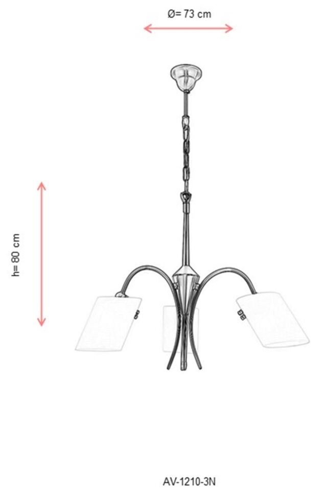 Sima Modern Avize E14 18W 73cm Metal Nikel Avonni-AV-1210-3N