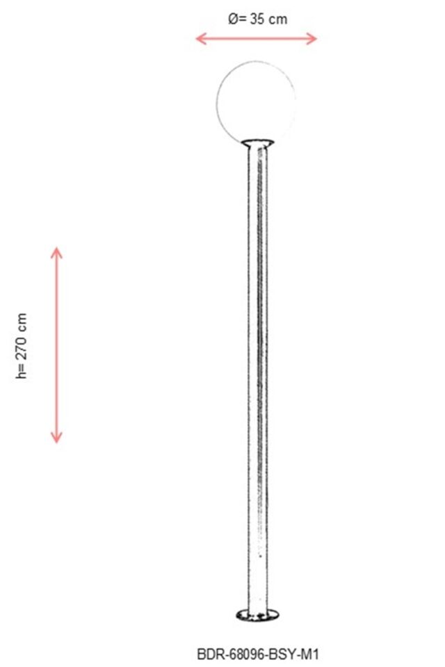 Bahçe Direkleri E27 12W 35cm Metal Siyah Dorbien-BDR-68096-BSY-M1