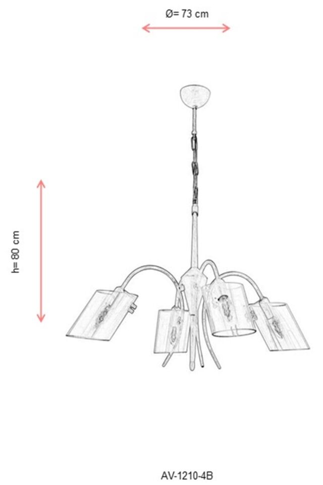 Sima Modern Avize E14 24W 73cm Metal Beyaz Avonni-AV-1210-4B