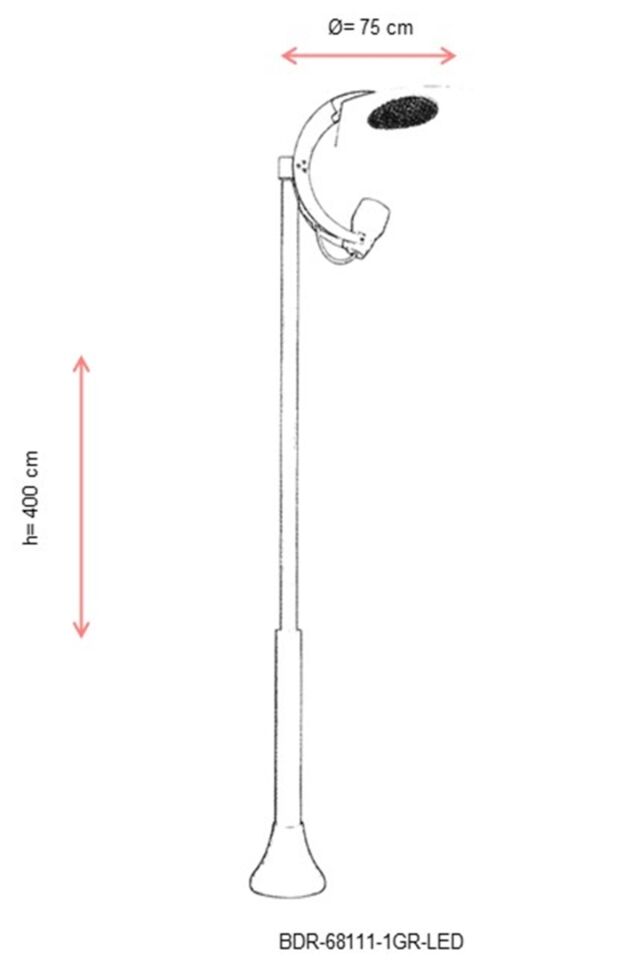 Bahçe Direkleri LED 150W 75cm Çelik Boru Beyaz Dorbien-BDR-68111-1GR-LED