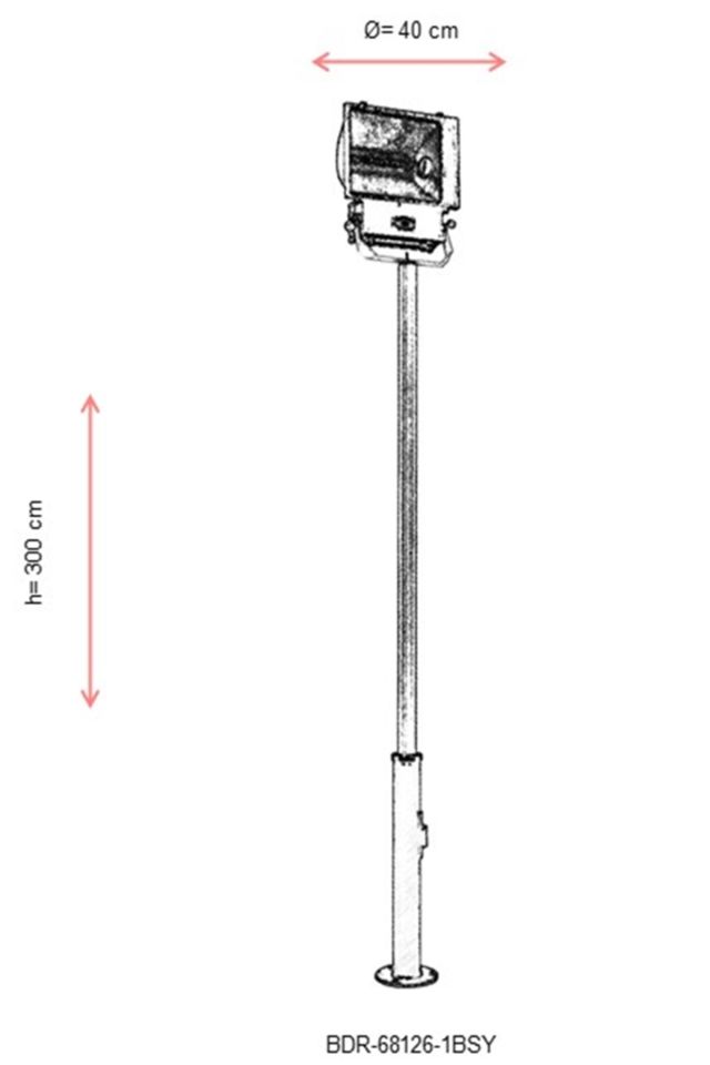Bahçe Direkleri E27 12W 40cm Çelik Boru Siyah Dorbien-BDR-68126-1BSY