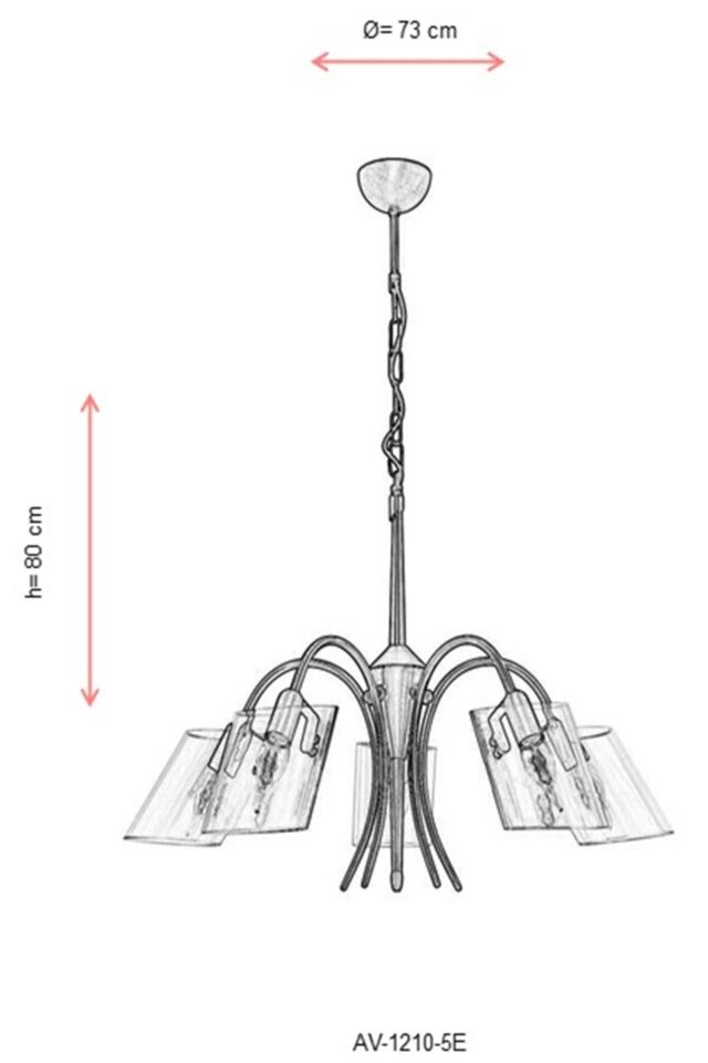 Sima Modern Avize E14 30W 73cm Metal Eskitme Avonni-AV-1210-5E